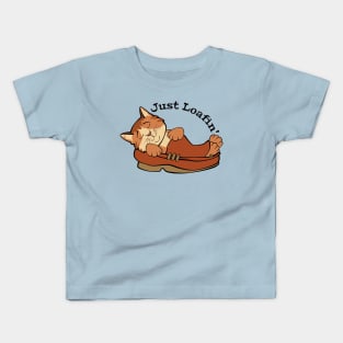 Just Loafin' Cat Sleeping in Shoe Kids T-Shirt